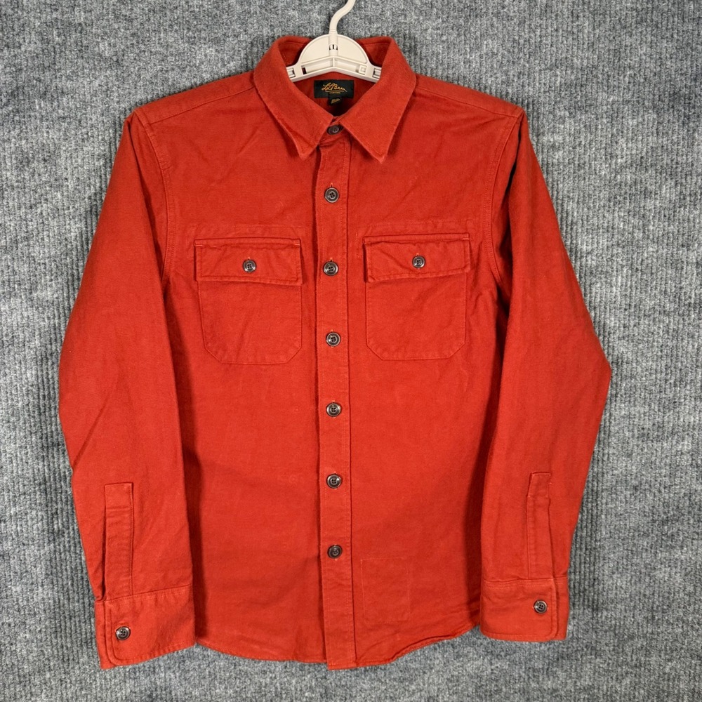 LL Bean Chamois Cloth Button Up Shirt Archive Spring 1933 Red Men's Medium R